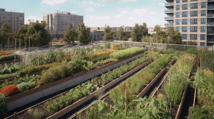 Fototapeta na wymiar Urban farming and sustainable agriculture