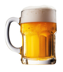 Beer in transparent background. Generative AI.