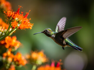 Fototapeta na wymiar A Hummingbird Hunting for Nectar | Generative AI