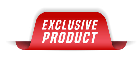 Colorful vector flat design banner exclusive product. This sign is well adapted for web design.