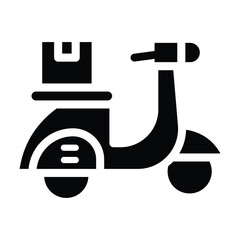 delivery bike solid icon illustration vector graphic