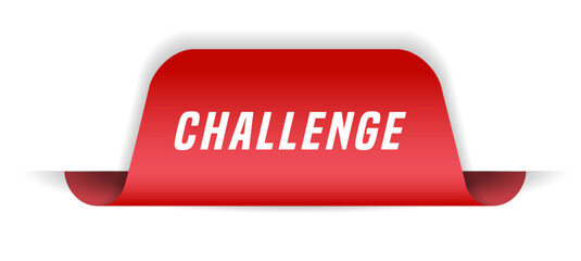 Colorful vector flat design banner challenge. This sign is well adapted for web design.