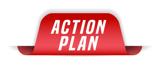 Colorful vector flat design banner action plan. This sign is well adapted for web design.