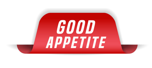 Colorful vector flat design banner good appetite. This sign is well adapted for web design.