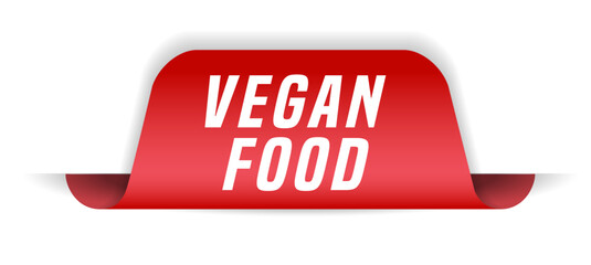 Colorful vector flat design banner vegan food. This sign is well adapted for web design.