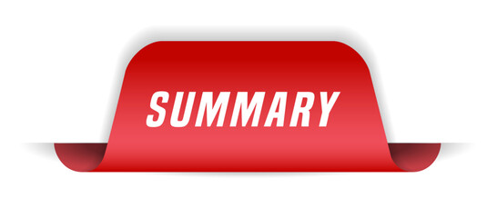 Colorful vector flat design banner summary. This sign is well adapted for web design.