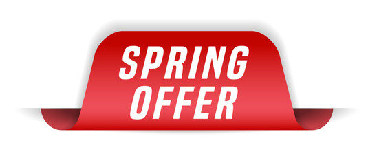 Colorful vector flat design banner spring offer. This sign is well adapted for web design.