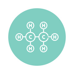 Ethane formule color line icon. Pictogram for web page