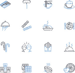 Fototapeta premium Aromatic cuisine line icons collection. Spicy, Fragrant, Savory, Flavorsome, Aromatherapy, Zesty, Appetizing vector and linear illustration. Piquant,Tasty,Delicious outline signs set