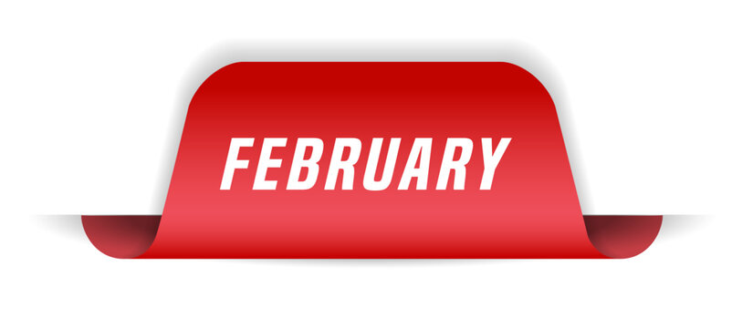 Colorful vector flat design banner february. This sign is well adapted for web design.