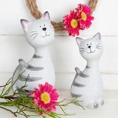 Keramik Katzen als Dekoration