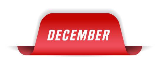 Colorful vector flat design banner december. This sign is well adapted for web design.