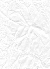 White Crumpled Paper Texture Blank Scrapbook Background with Copy Space