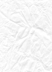 White Crumpled Paper Texture Blank Scrapbook Background with Copy Space