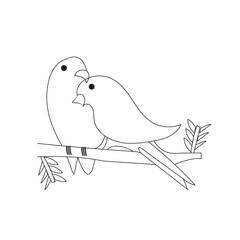 bird on a branch of tree Coloring page