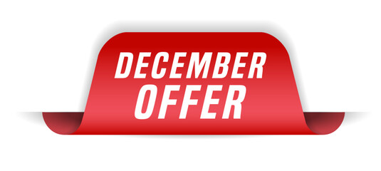 Colorful vector flat design banner december offer. This sign is well adapted for web design.