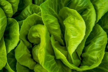 Fototapeta na wymiar Close up of lettuce leaves - Generative AI 