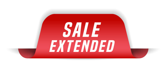 Colorful vector flat design banner sale extended. This sign is well adapted for web design.