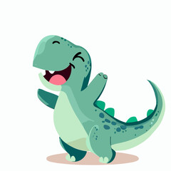 Fototapeta premium little happy dinosaur