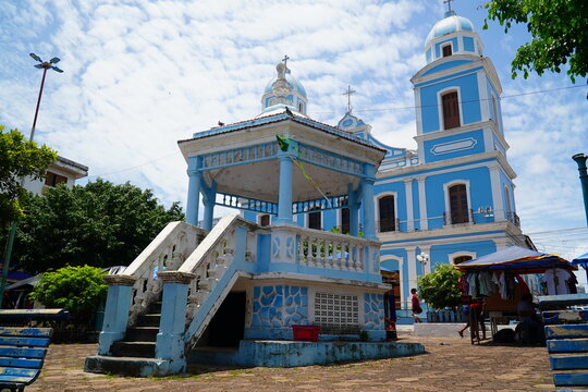 Cathedral Our Lady of the Conception (Mother Church). The church is located in the Matriz square in Santarem, state of Para, Brazil.