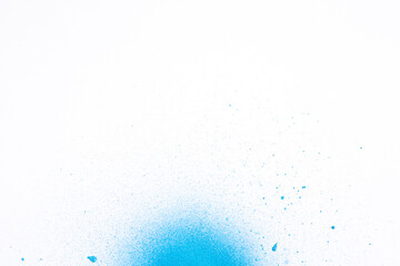 Fototapeta na wymiar above view blue circled paint on white surface bright art sea horizontal photo artist painting shade colors