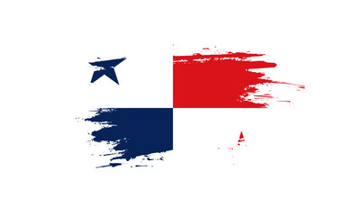 Creative hand-drawn brush stroke flag of PANAMA country vector illustration