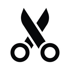 scissor glyph icon illustration vector graphic