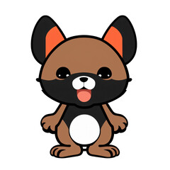 kawaii portrait of a cute puppy illustration, isolated ,Generative AI ,sticker for t-shirts