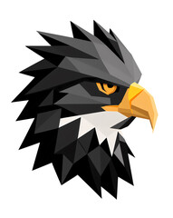 portrait of an eagle low poly illustration, isolated ,Generative AI ,sticker for t-shirts