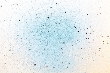 above view blue paints on white surface artist photo bright painting exhibition frame horizontal art color