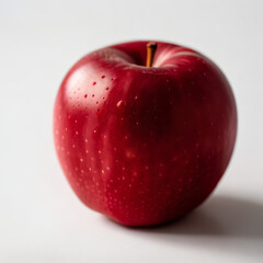 Red apple with green leaf isolated on a white background
