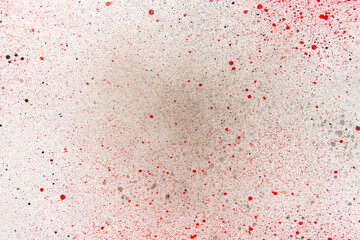 above view dark paint with red shades on white surface artist bright art horizontal painting frame color photo