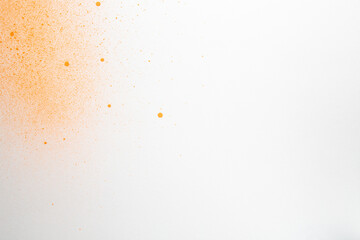 above view orange paint on white surface painting art horizontal artist color photo dust