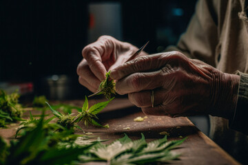 Cannabis packed in plastic bags ready to market