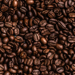 Fototapeta premium Coffee beans background. Illustration, generative ai.