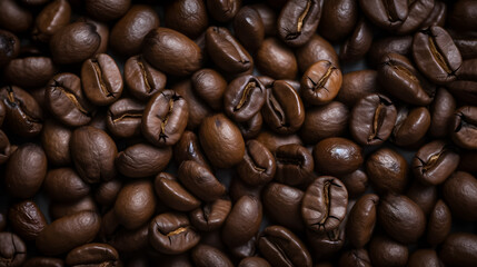 Obraz premium Coffee beans close up, background.