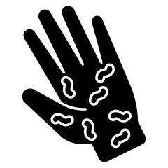 Trendy vector design of infected hand 