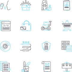 Product development linear icons set. Ideation, Innovation, Prototyping, Testing, Design, Engineering, Iteration line vector and concept signs. Optimization,Collaboration,Research outline