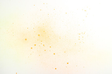 Fototapeta na wymiar above view white surface with orange spots painting photo art horizontal dust artist color