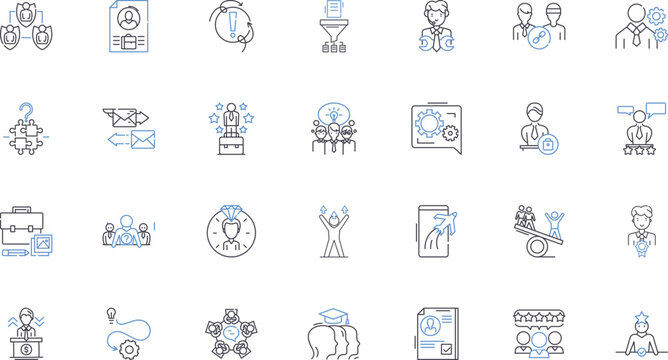 Service center line icons collection. Support, Assistance, Repair, Maintenance, Replace, Warranty, Customer vector and linear illustration. Experience,Quality,Experts outline signs set