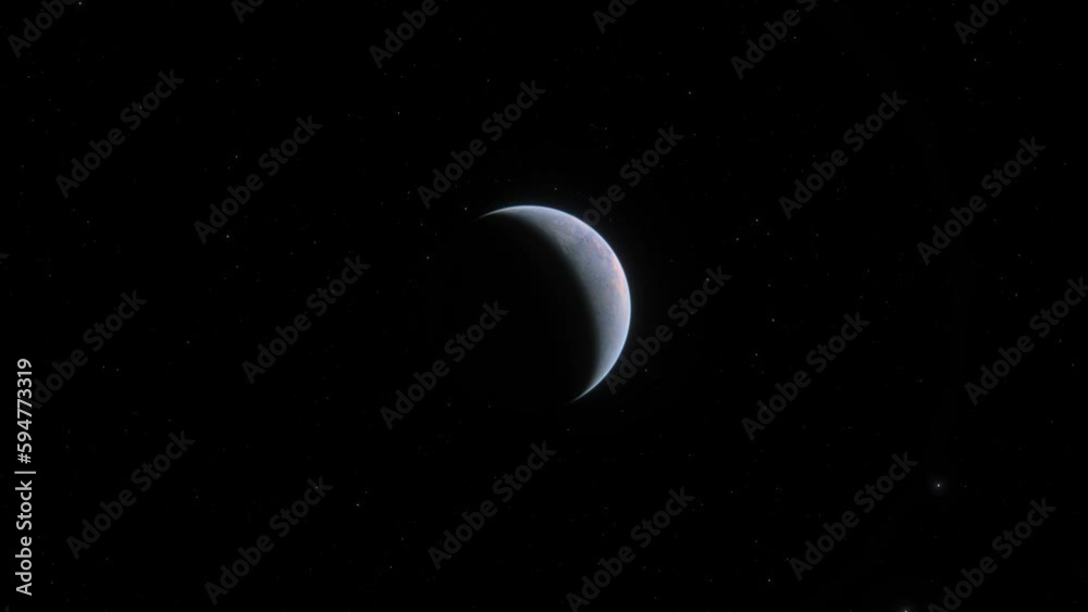 Wall mural cinematic animation of exoplanet in another solar system. a geologically active planet in another ga