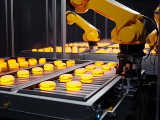 Industrial robot arm working