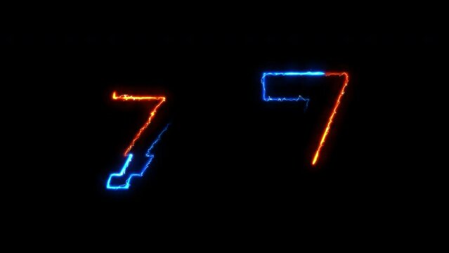 7 Numbers Syber Light Font, Alpha Channel