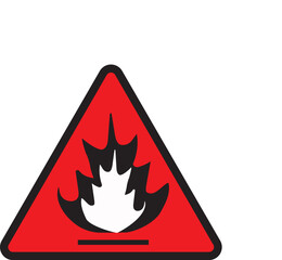 fire danger sign on white red black flammable logo symbol