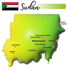 Sudan, Fläche und Flagge © mo_book
