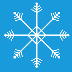 Snowflake vector icon. White snowflake. Air conditioning. 