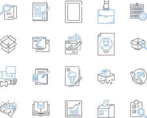 Operational process line icons collection. Efficiency, Workflow, Optimization, Productivity, Streamlining, Automation, Integration vector and linear illustration. Planning,Execution,Management outline