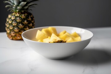 Fototapeta na wymiar aesthetic fruit in a white bowl with white background view. Generative AI