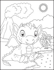 Fototapeta premium Dragon Coloring Pages For Kids