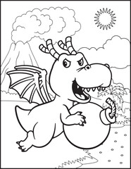 Fototapeta premium Dragon Coloring Pages For Kids